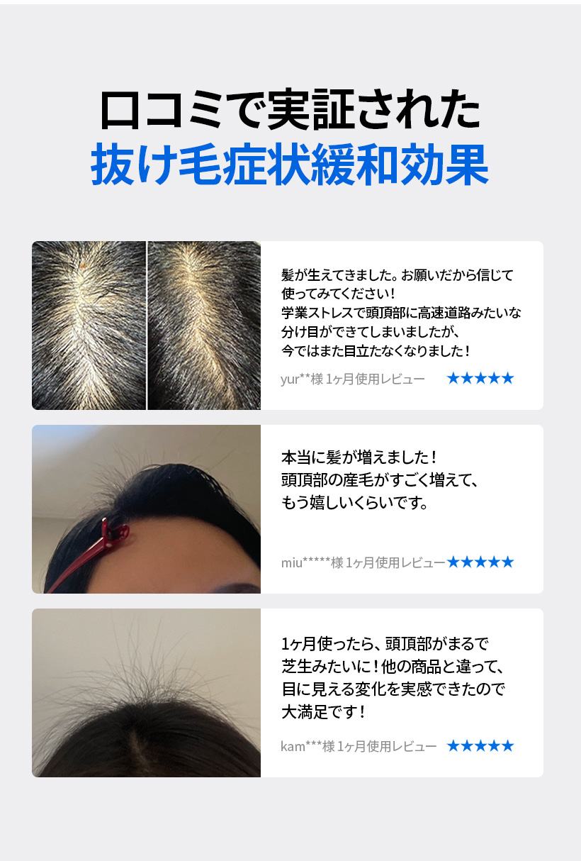 1ヶ月使用レビュー3件。★★★★★